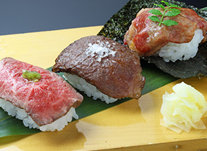 飛騨牛寿司 三種盛り イメージ