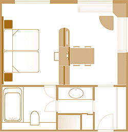 ［デラックス］＜特別室＞Jrスイート コーナービュー 間取り図