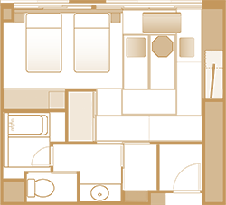 ［皆美館］＜優雅＞ユニバーサル和室 間取り図