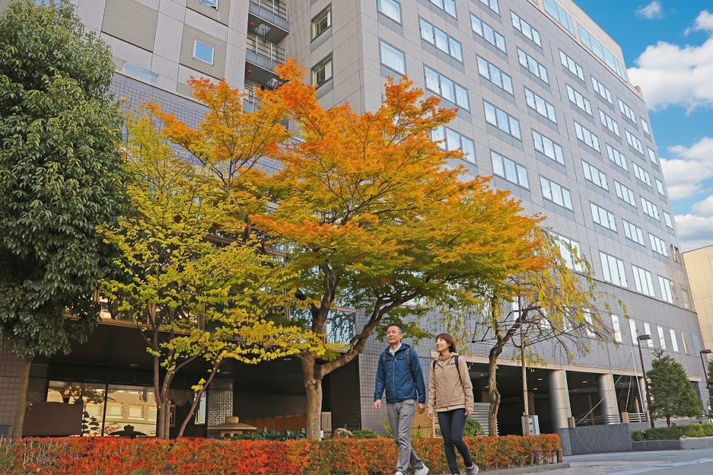 ホテル前紅葉