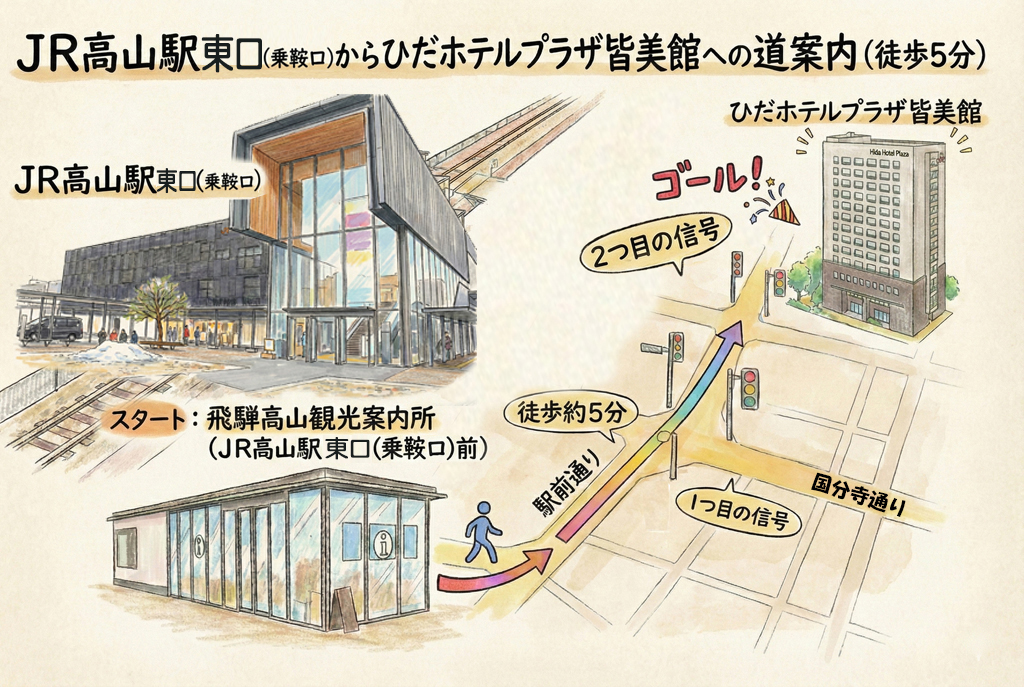 JR高山駅からひだホテルプラザ